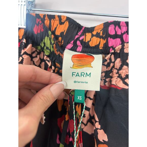 Farm Rio NWT Leopard Print Fringe Beaded High Waist Pants Multicolor XS - Picture 9 of 12